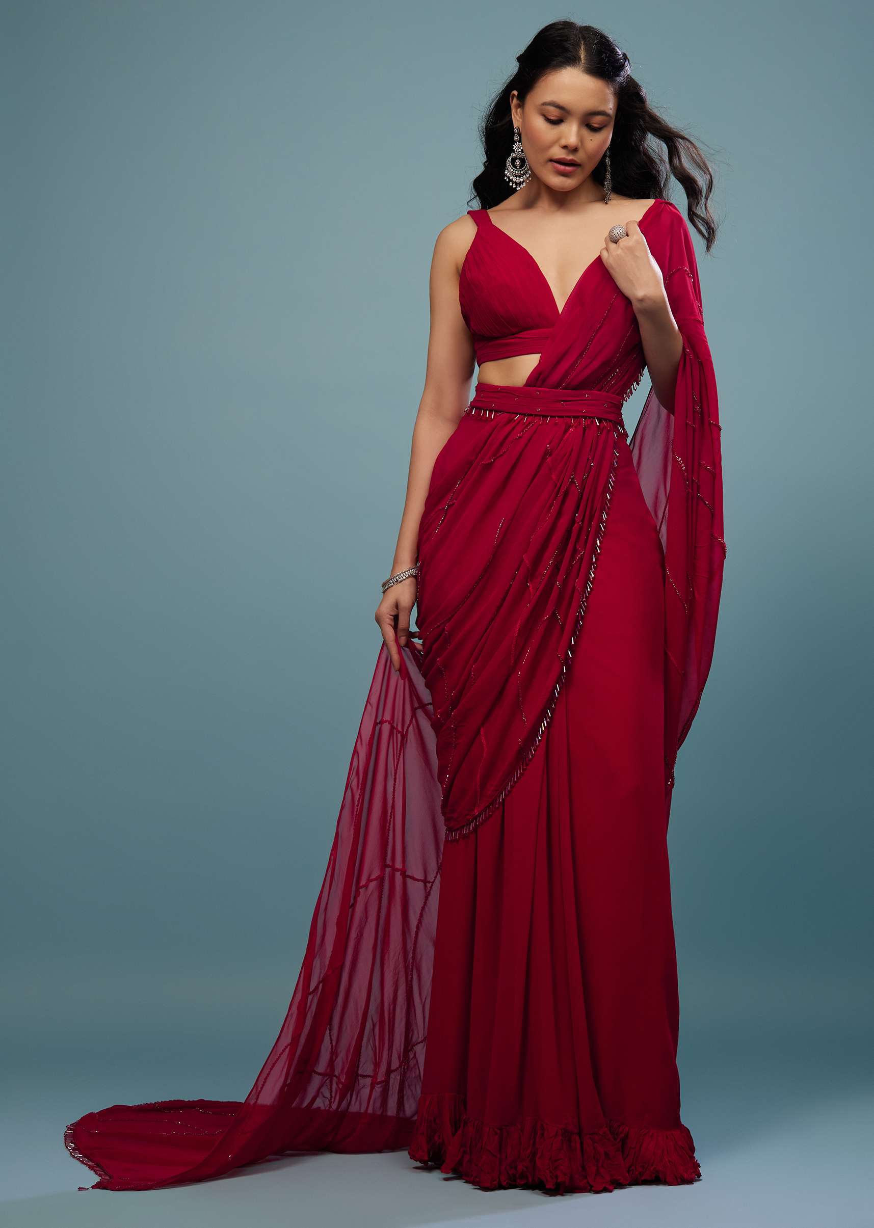 Ready Pleated Saree - KALKI Fashion