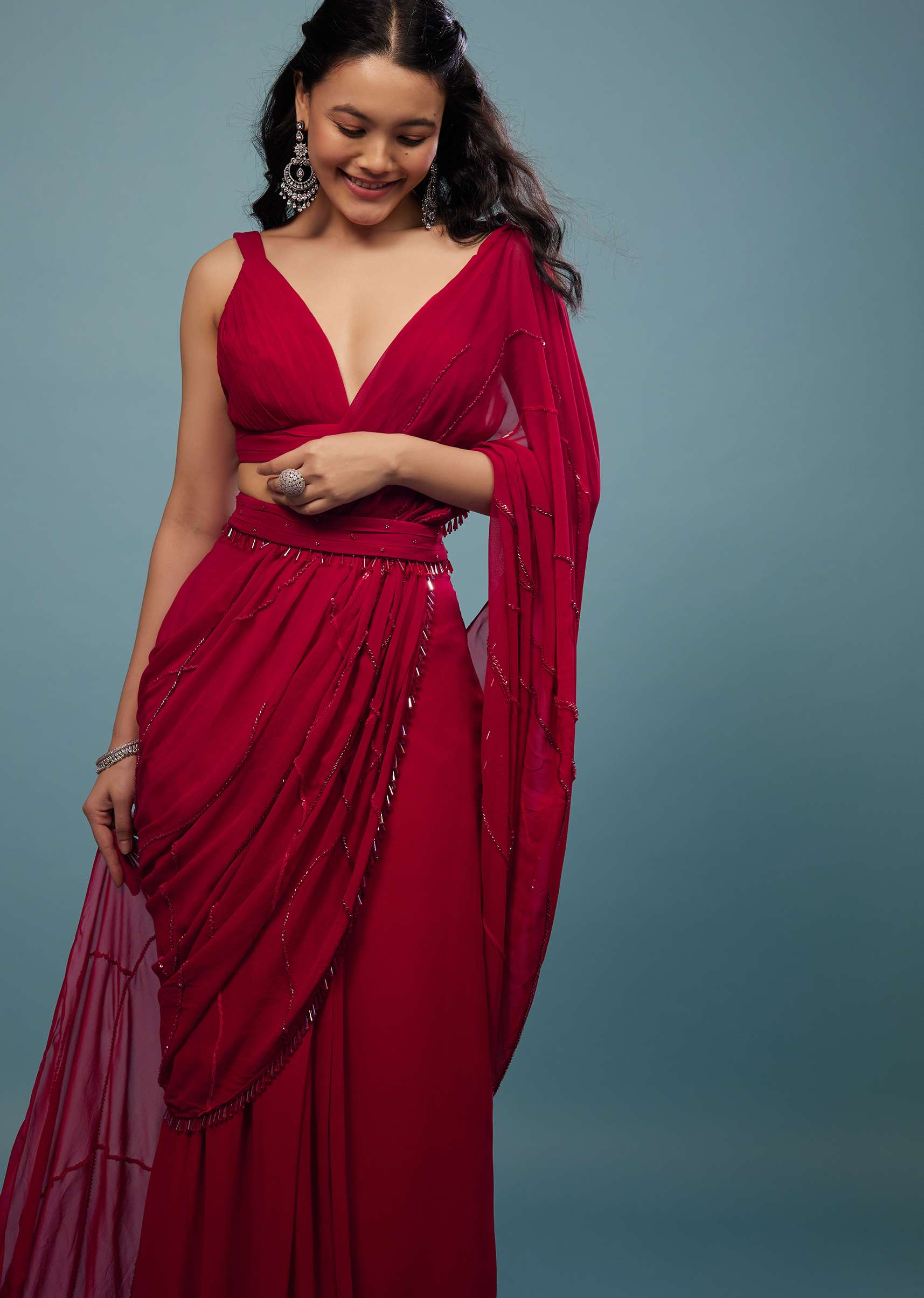 Ready Pleated Saree - KALKI Fashion